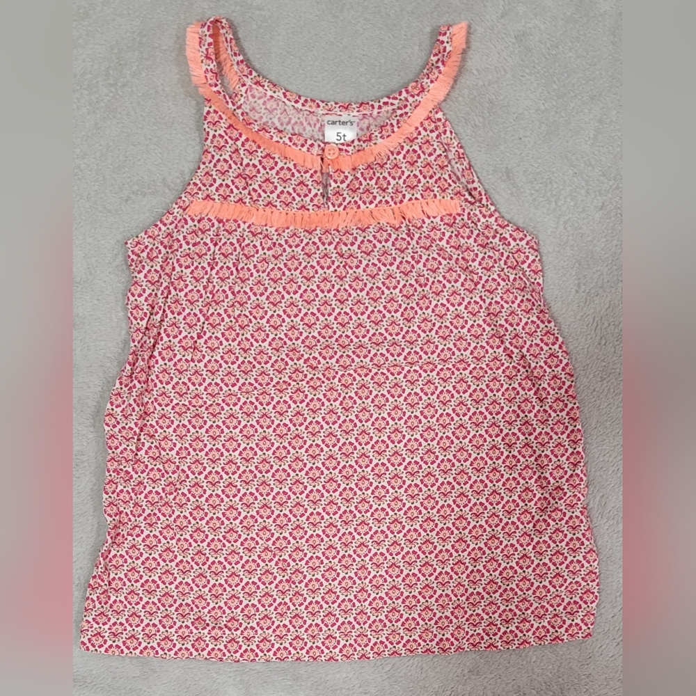 Carter's Pink and Orange Floral Sleeveless Top